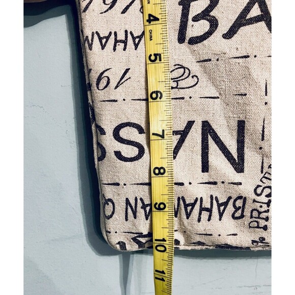 Bahamas Ivory Brown Canvas Crossbody Bag Zip Up W Outside Pocket - Picture 9 of 11